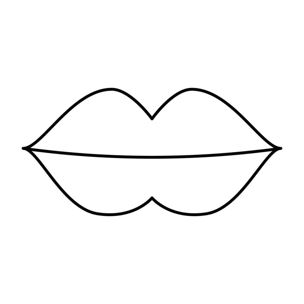 mouth y2k element line icon. vector