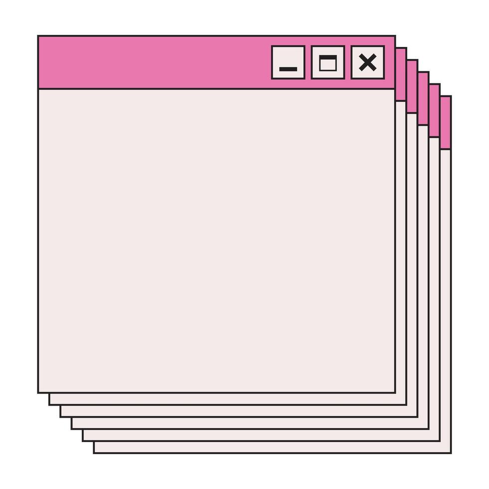 computer interface. Vintage browser and dialog window. vector