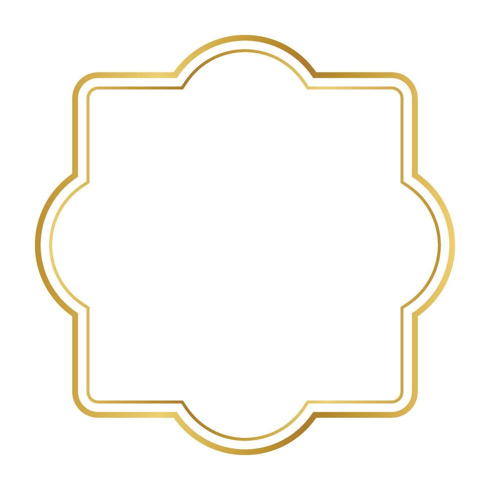 vintage label gold frame line. vector