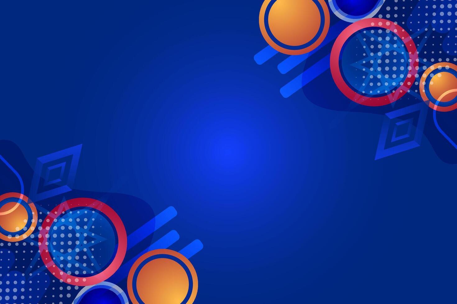 abstract background with red color circles and yellow orange gradient color circles on blue background, abstract background with circles and dots modern illustration vector