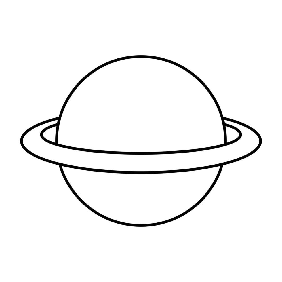 Saturn y2k element line icon. vector