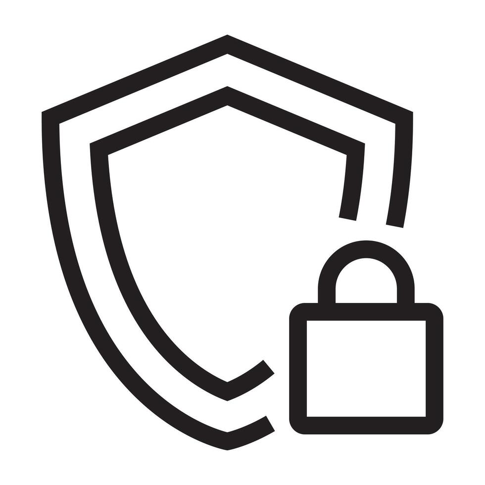 Security line icon vector