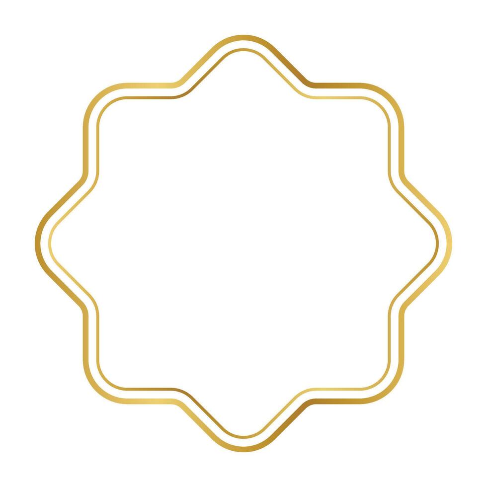 vintage label gold frame line. vector