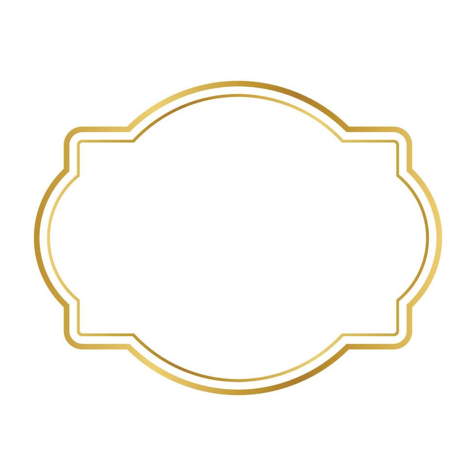 vintage label gold frame line. vector