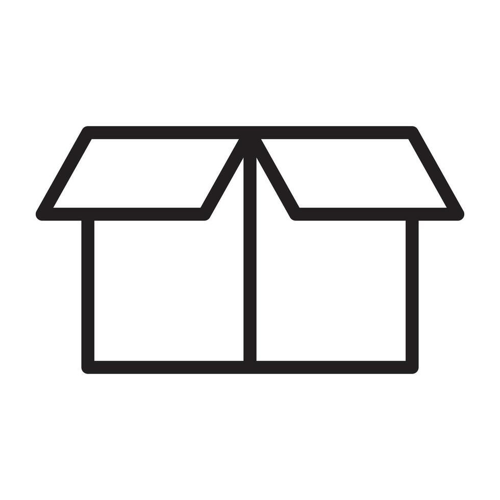 Open box line icon vector
