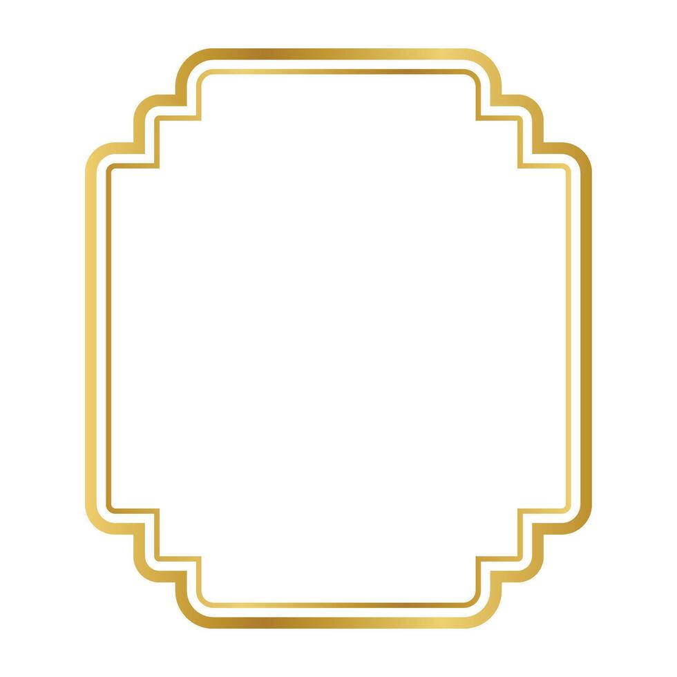vintage label gold frame line. vector