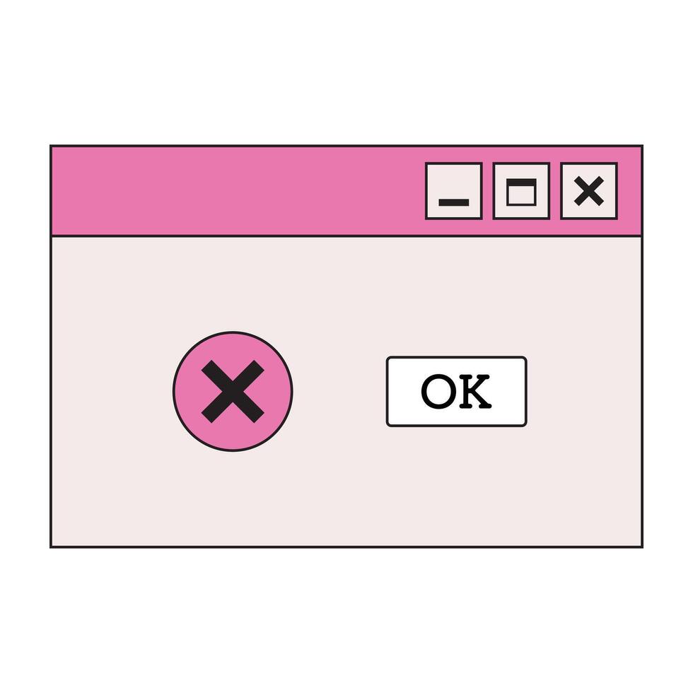 computer interface. Vintage browser and dialog window. vector