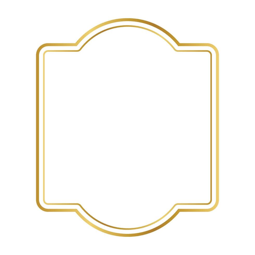 vintage label gold frame line. vector