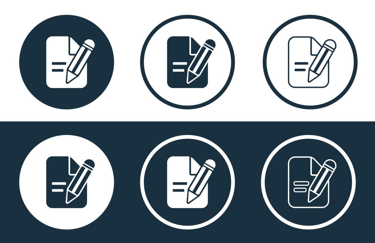 Set of Edit File icons isolated flat and outline style illustration vector
