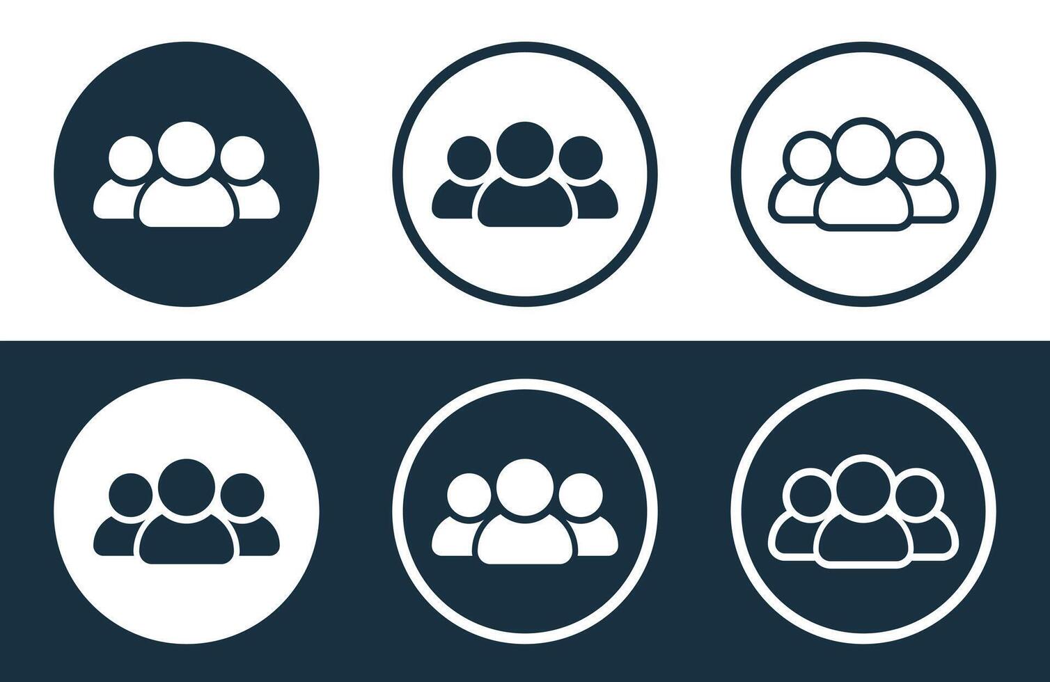Set of People icons isolated flat and outline style illustration vector
