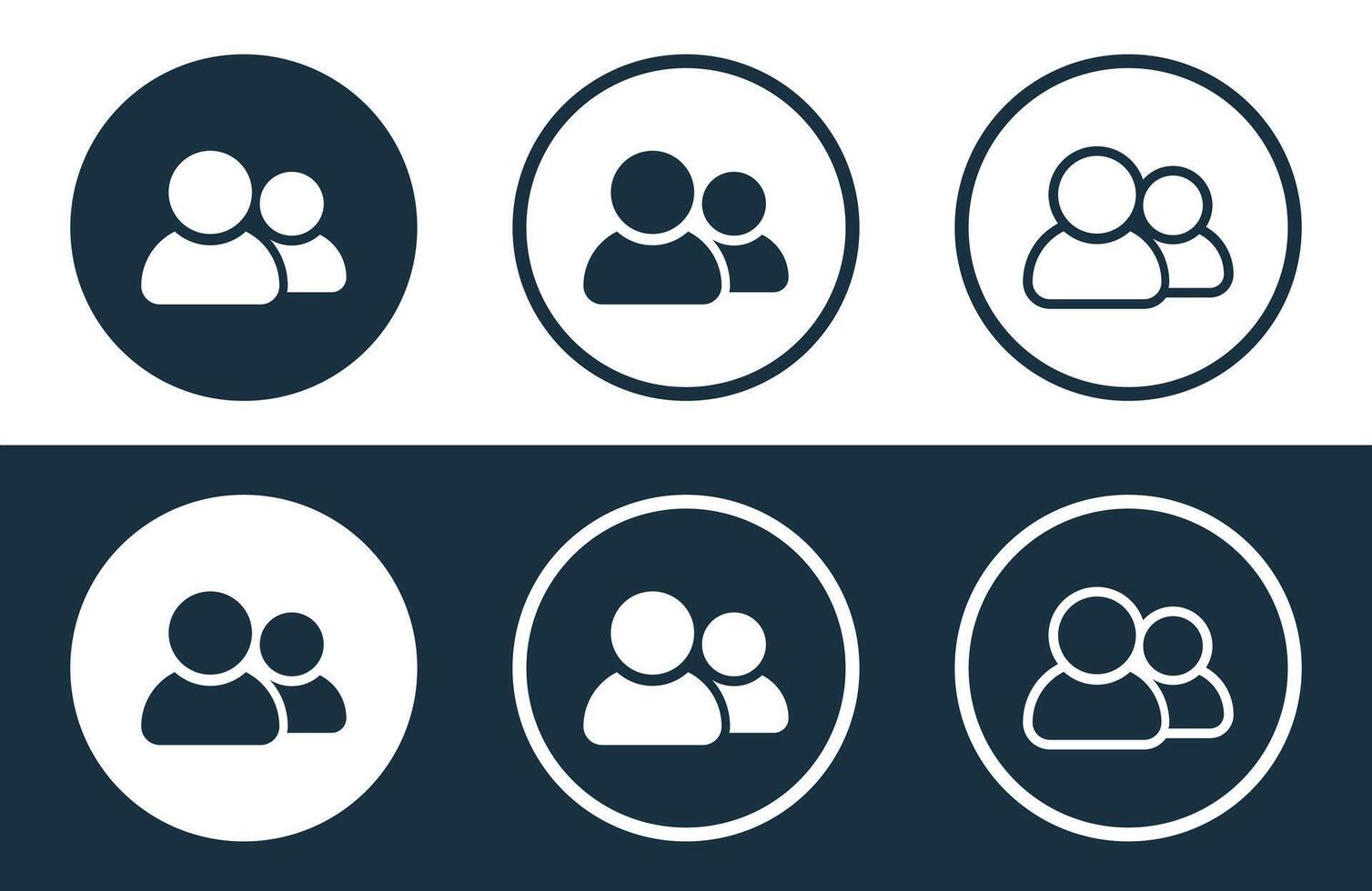 Set of People icons isolated flat and outline style illustration vector
