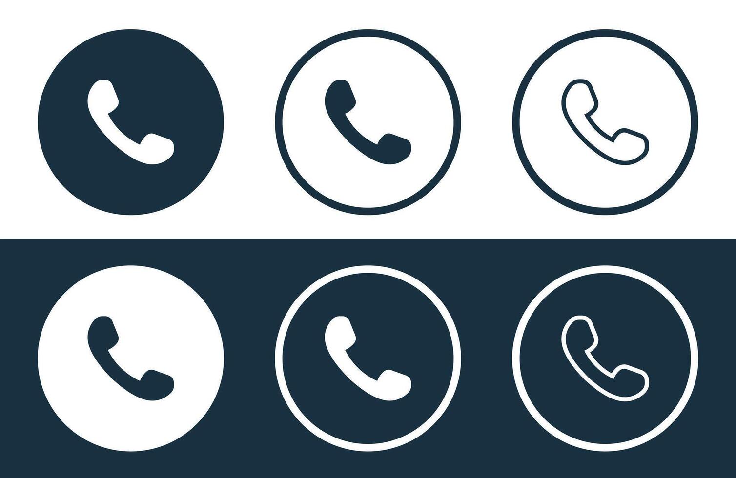 Set of Phone icons isolated flat and outline style illustration vector
