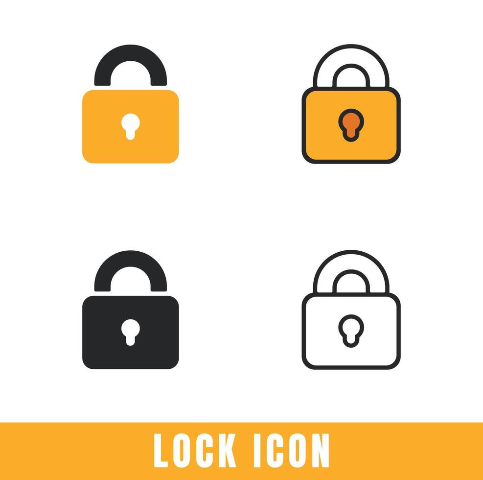 Simple Lock icons in different designs set vector