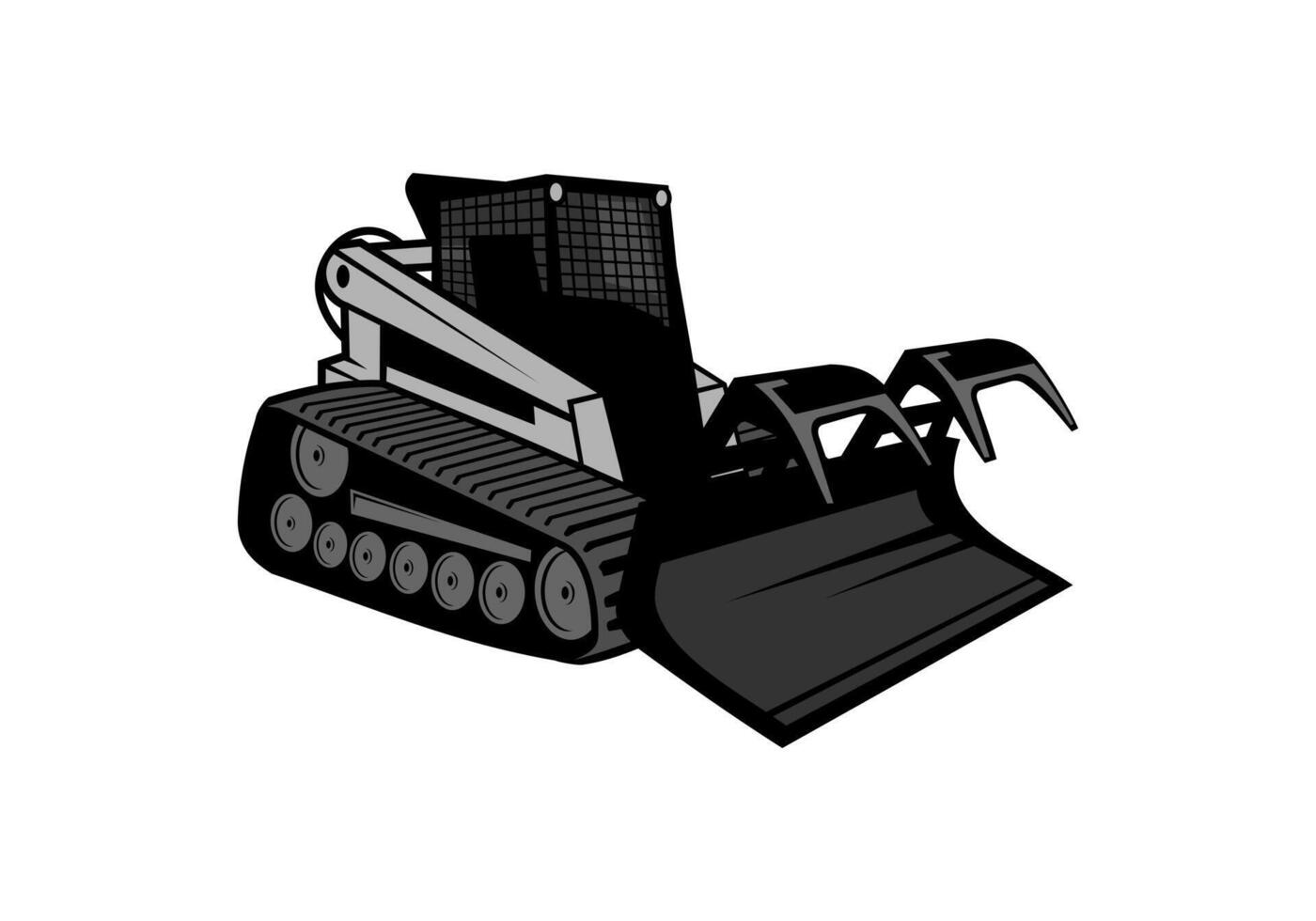 Skid Steer Grapple Design Illustration vector