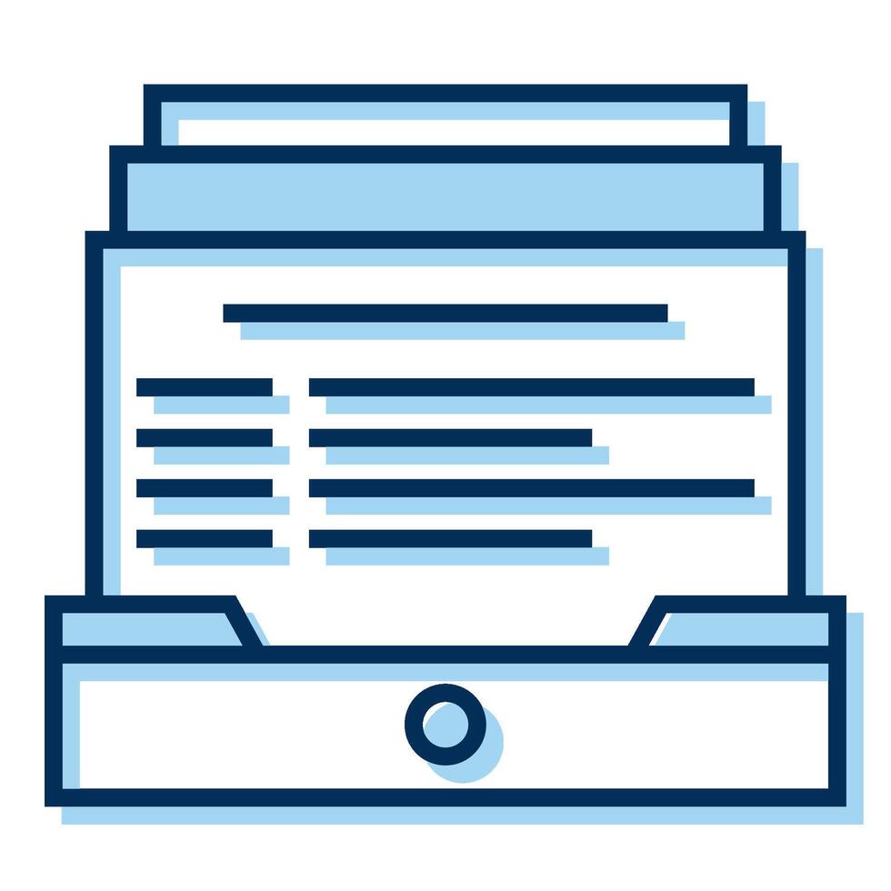 file icon in drawer with transparent background vector