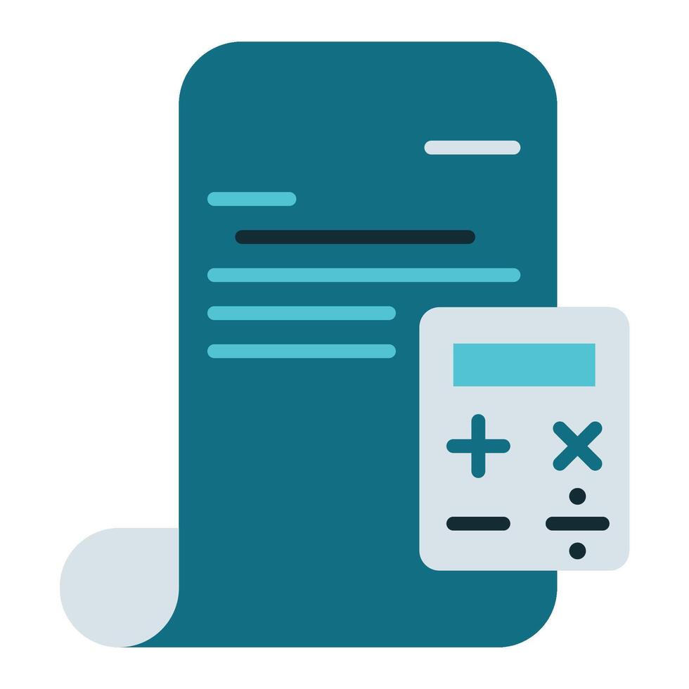 bill and calculator icon, post office equipment icon vector