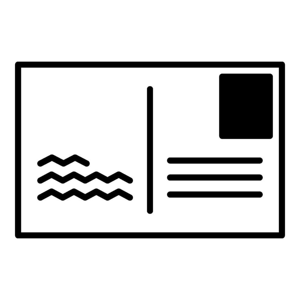 postcard icon, post office equipment icon vector