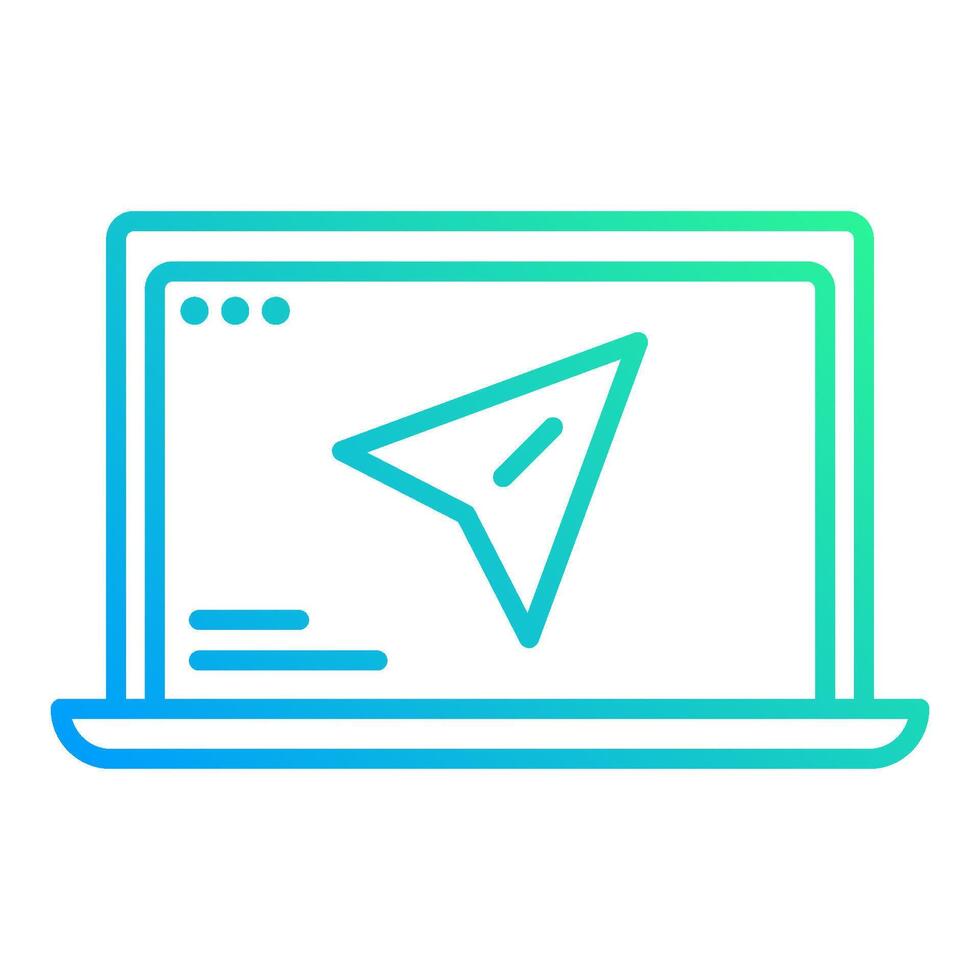 laptop icon and message symbol, post office equipment icon vector