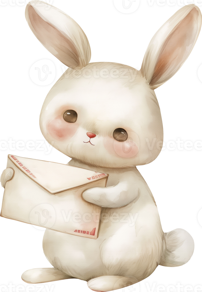 Cute Hare Delivering Messages png
