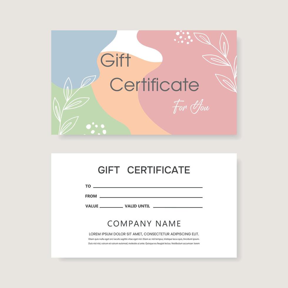 Set of colorful gift card templates. illustration in modern style for salon, gallery, spa, store. vector