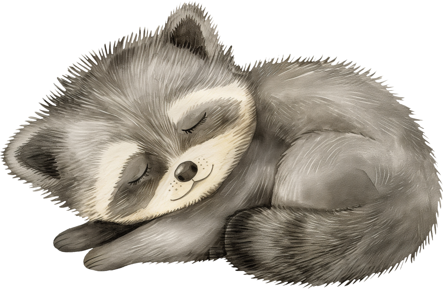 Cute Binturong Dreaming of Stars watercolor png