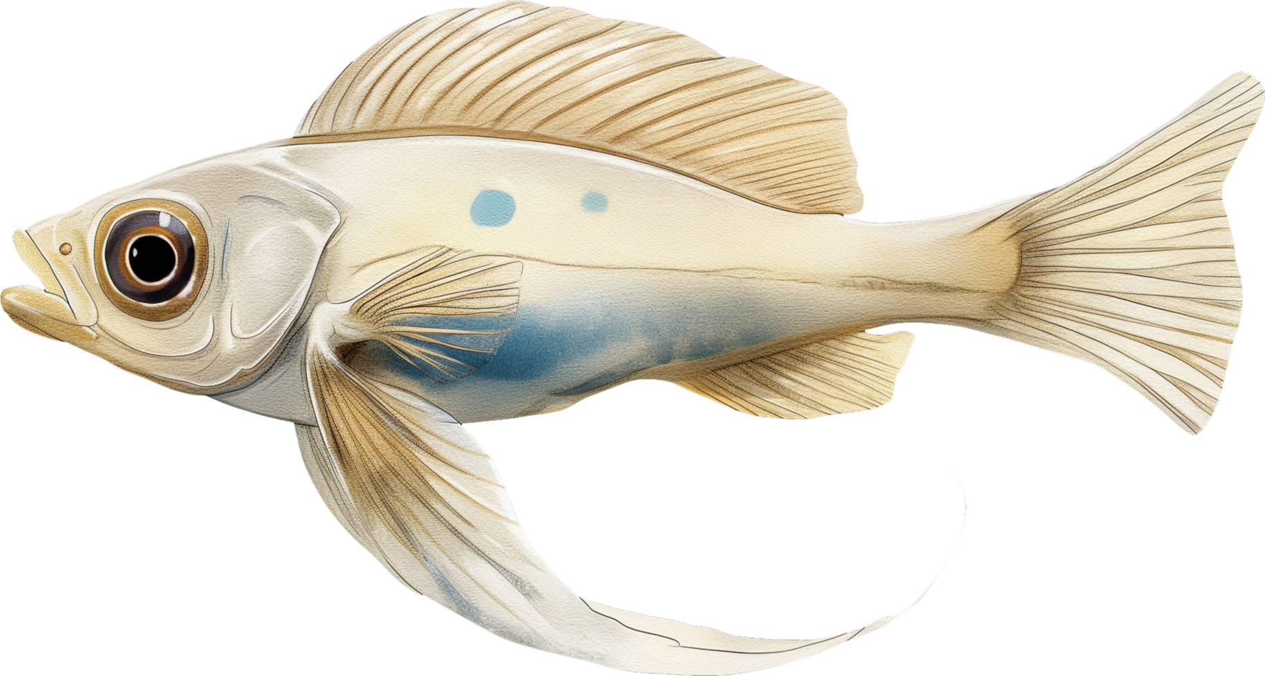 Jawfish watercolor isolated png