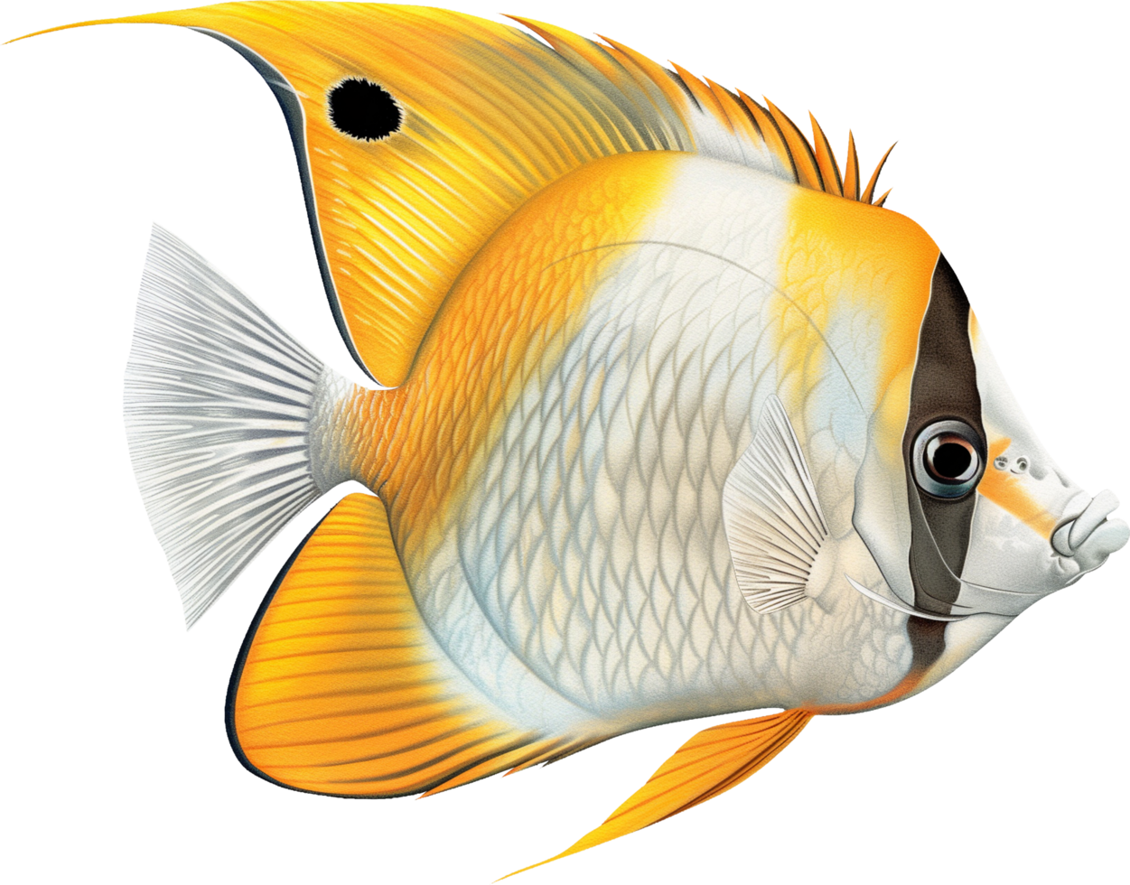 Threadfin Butterflyfish watercolor png