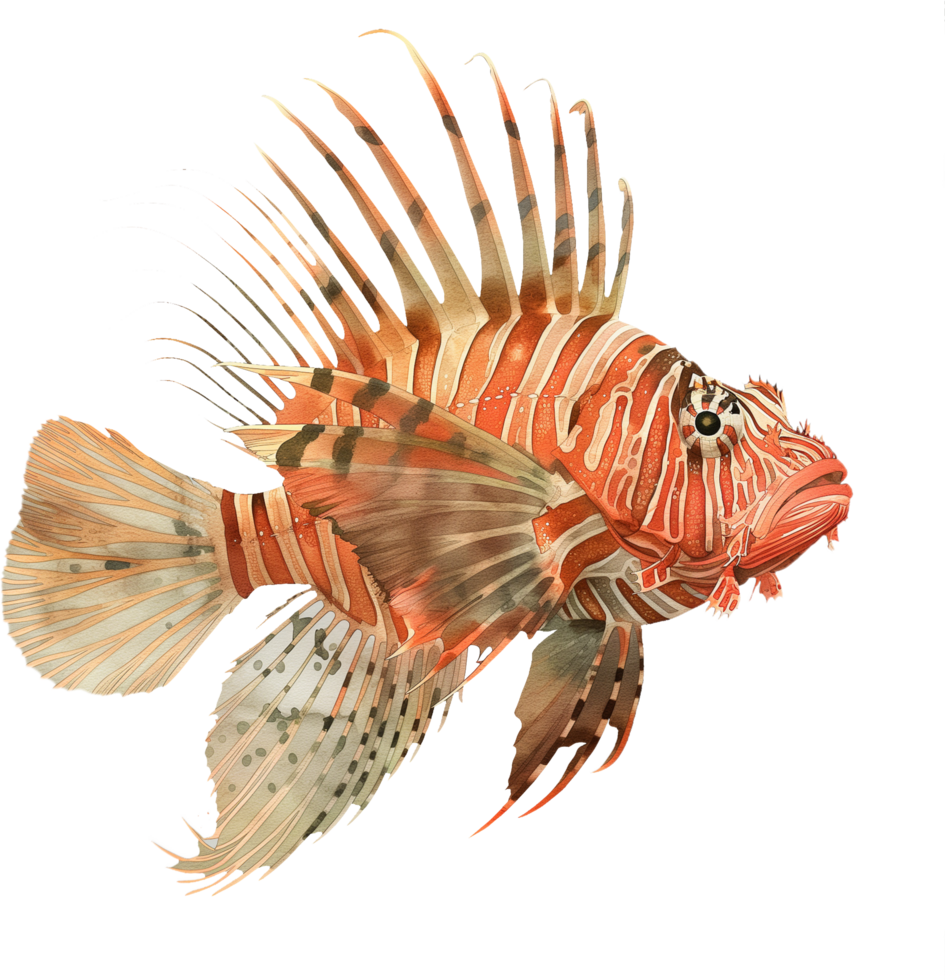 Volitan Lionfish watercolor png