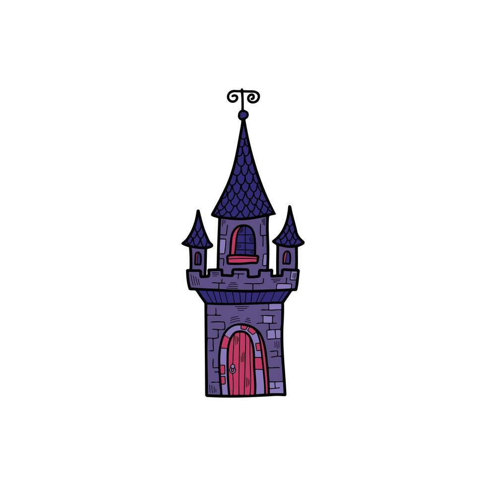 isolate illustration of vampire castle on background vector