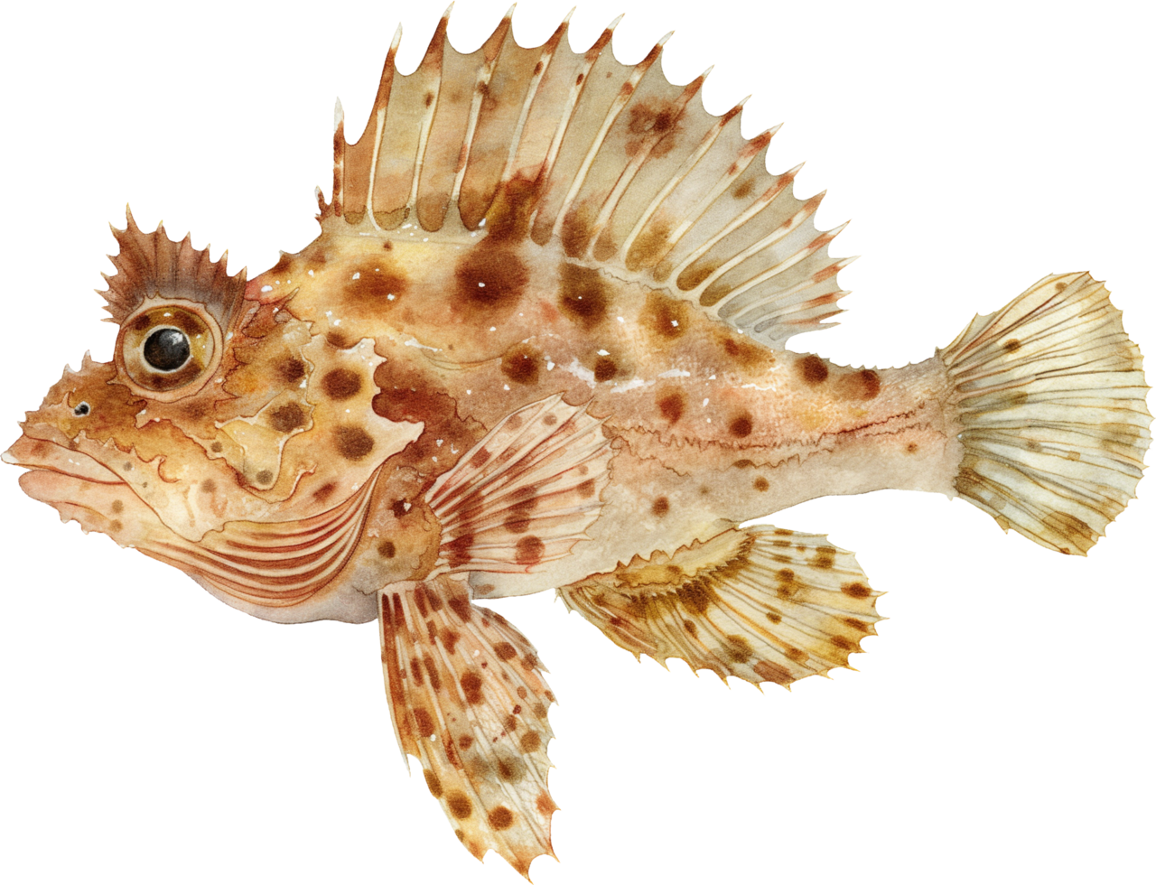 Leaf Scorpionfish watercolor png