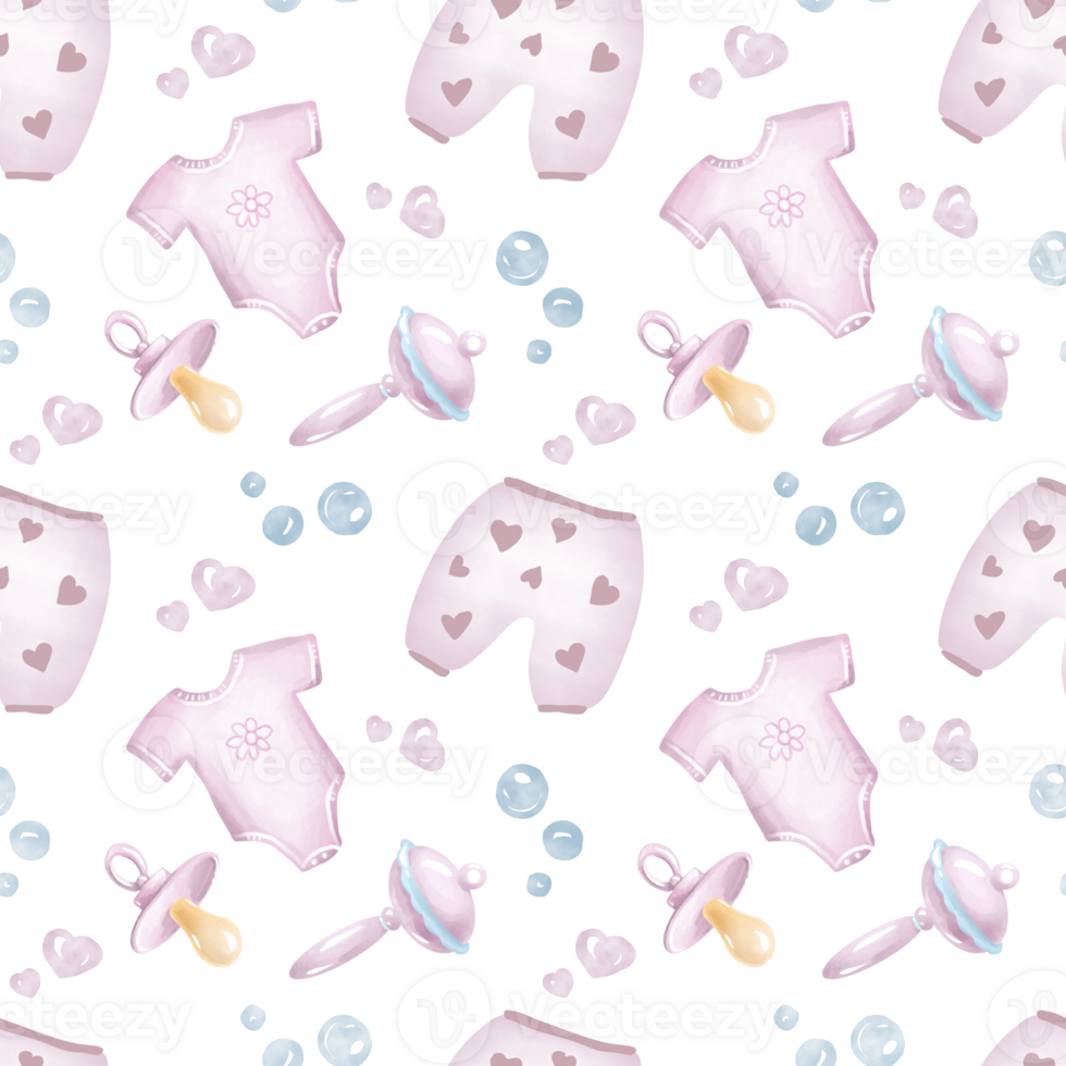 Baby girl seamless pattern png