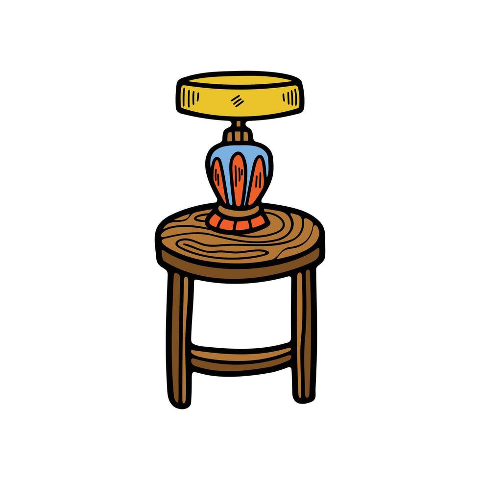 isolate colorful lamp on table vector