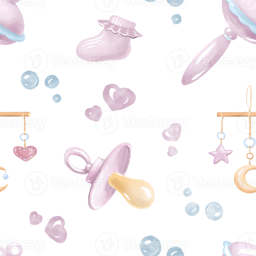 Baby girl seamless pattern png