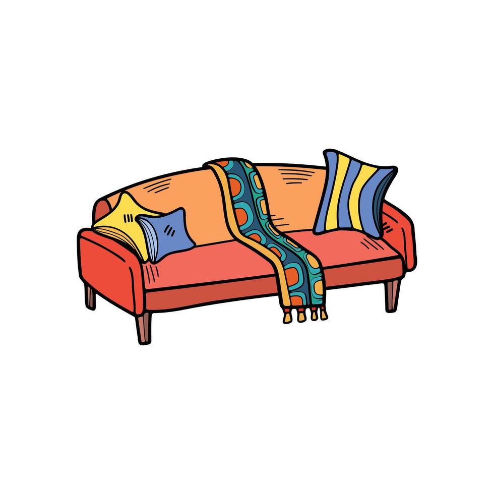 isolate colorful sofa on background vector