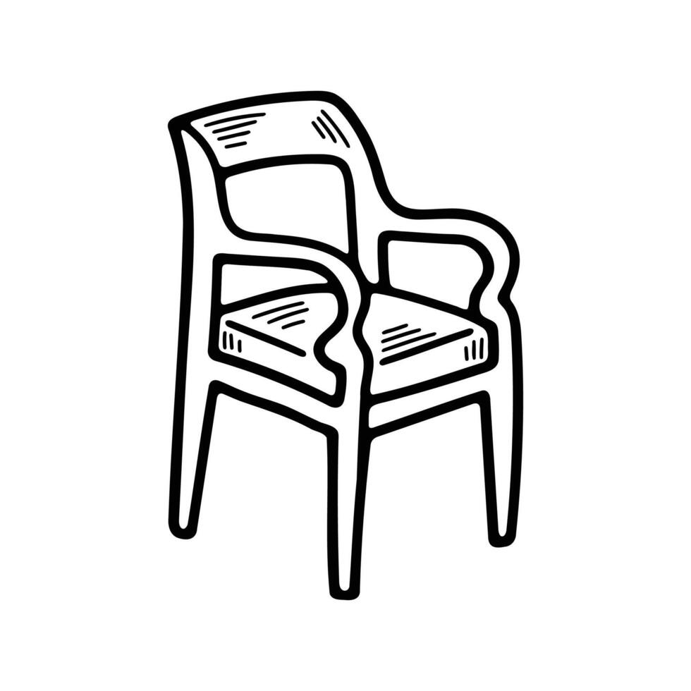isolate black and white armchair on background vector