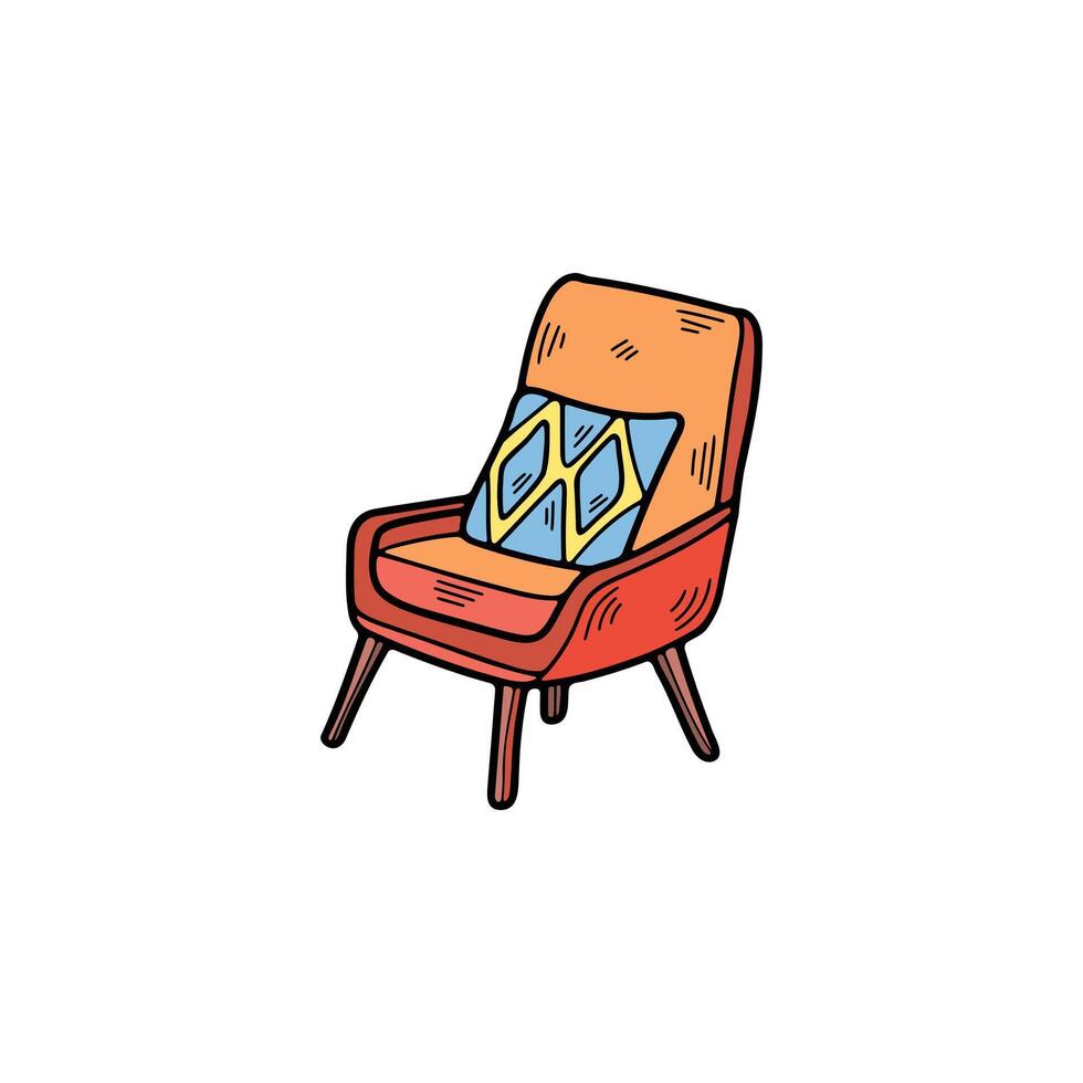 isolate colorful armchair on background vector