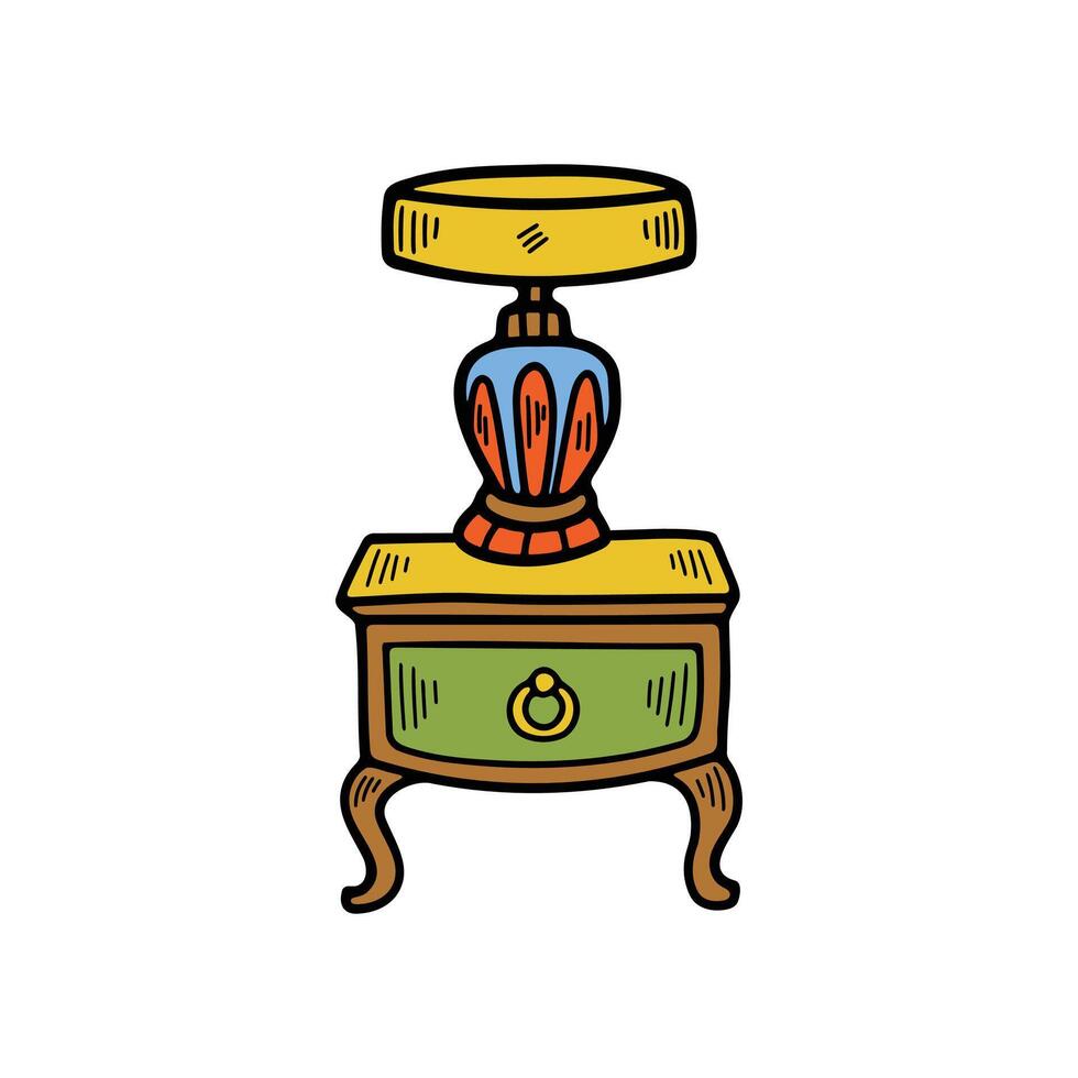 isolate colorful lamp on table vector
