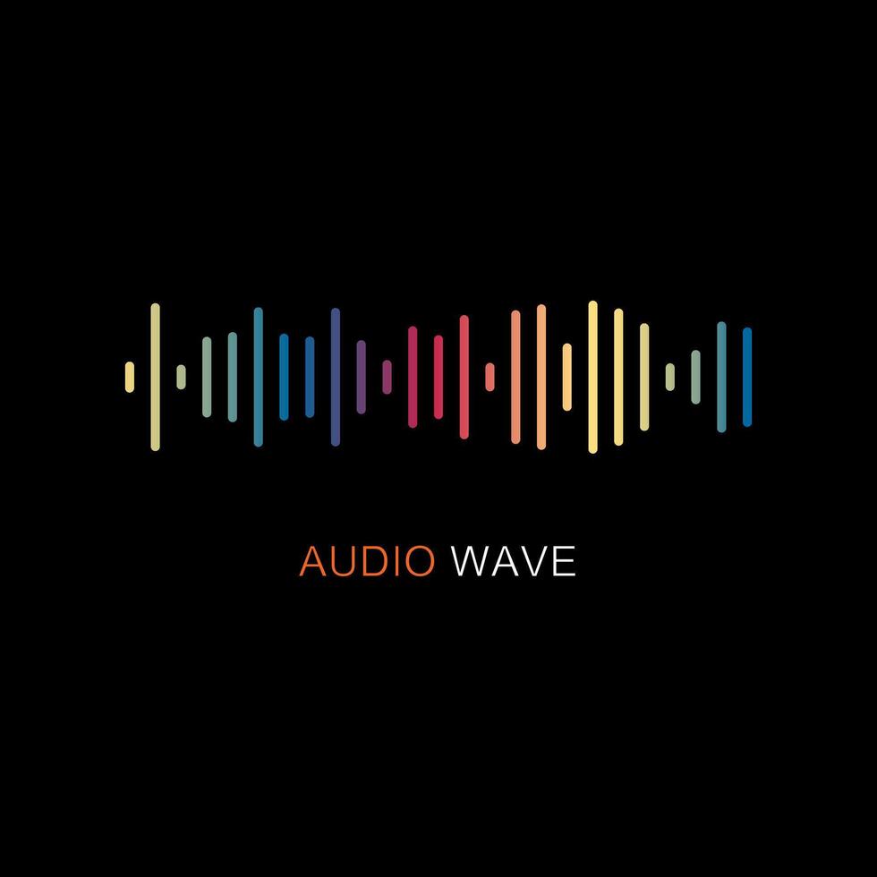 sound wave audio dark background vector