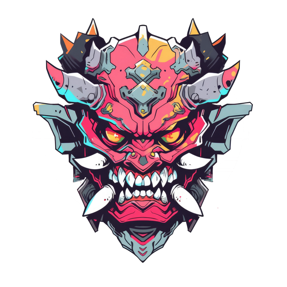 cool devil mask illustration for your tshirt design png