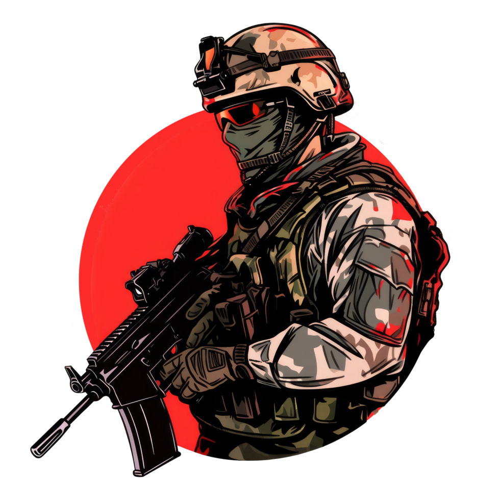 soldier mascot logo illustration png