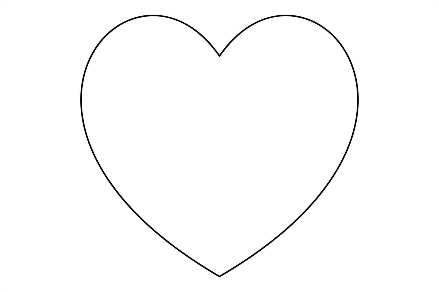 Heart continuous one line art drawing color shape Love sign outline illustration vector