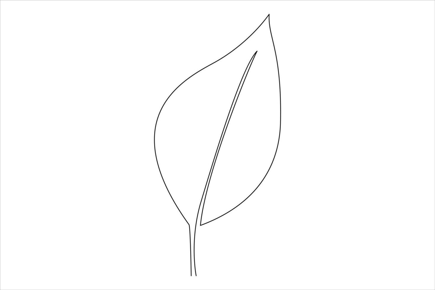 Continuous one line drawing of Leaf outline art illustration isolated on white background vector