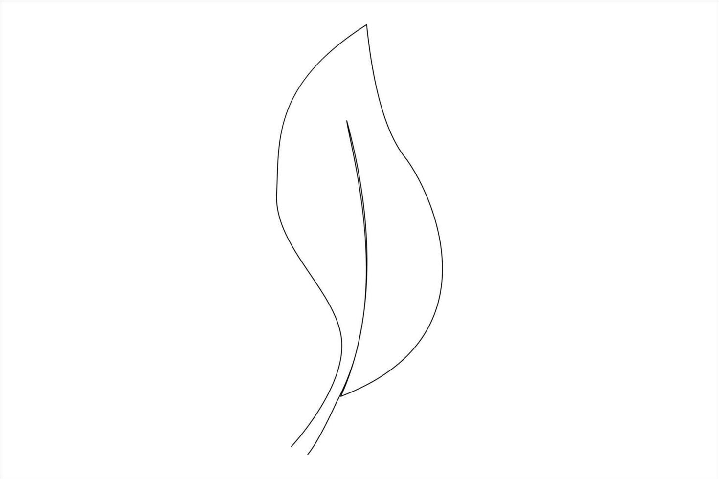 Continuous one line drawing of Leaf outline art illustration isolated on white background vector