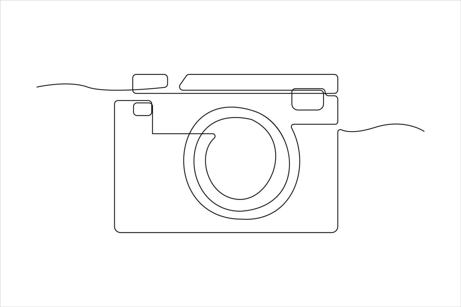 continuous single line drawing Line art of retro photo camera icon illustration vector