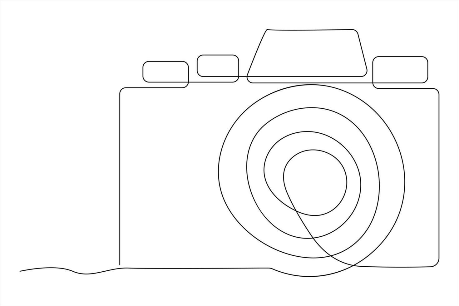 continuous single line drawing Line art of retro photo camera icon illustration vector