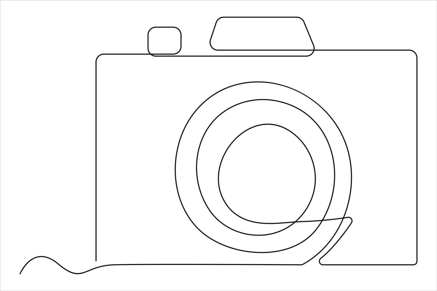continuous single line drawing Line art of retro photo camera icon illustration vector