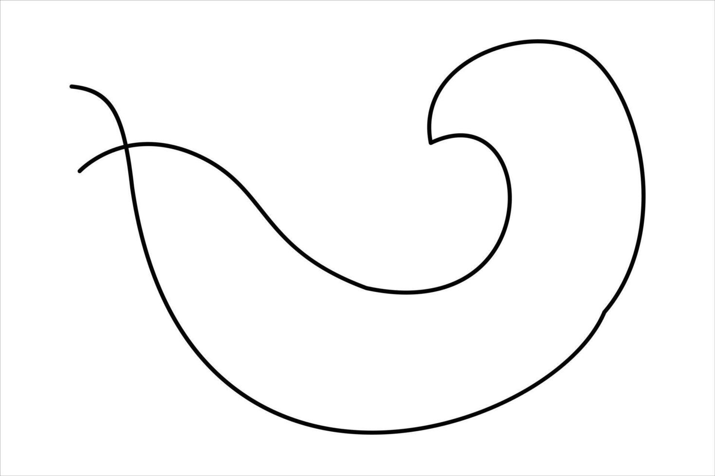 Continuous one line drawing of ocean sea wave outline line art illustration vector
