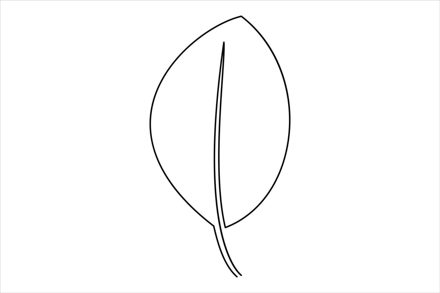 Continuous one line drawing of Leaf outline art illustration isolated on white background vector