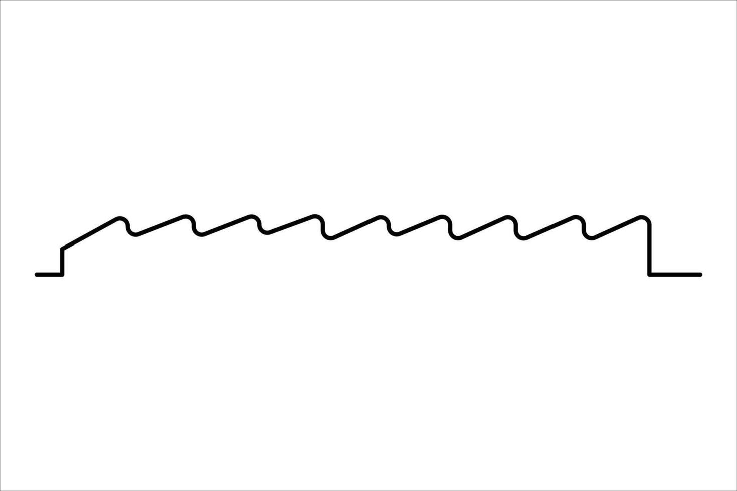 Continuous one line drawing of ocean sea wave outline line art illustration vector