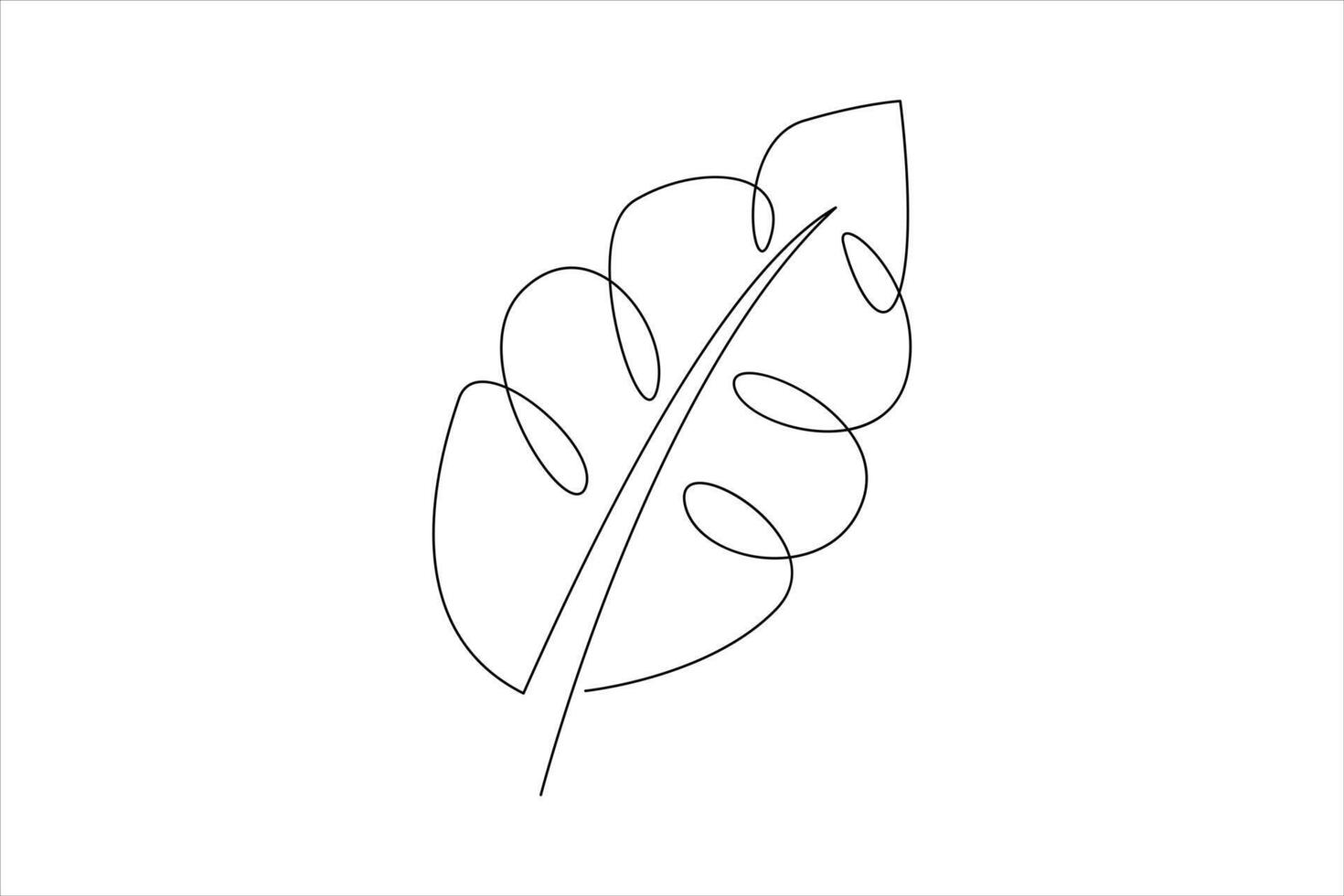 Continuous one line drawing of Leaf outline art illustration isolated on white background vector